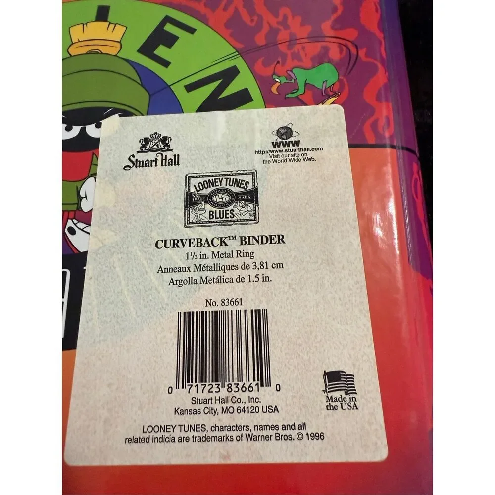 Vintage Looney Tunes School Folder Stuart Hall Marvin the Martian 1990